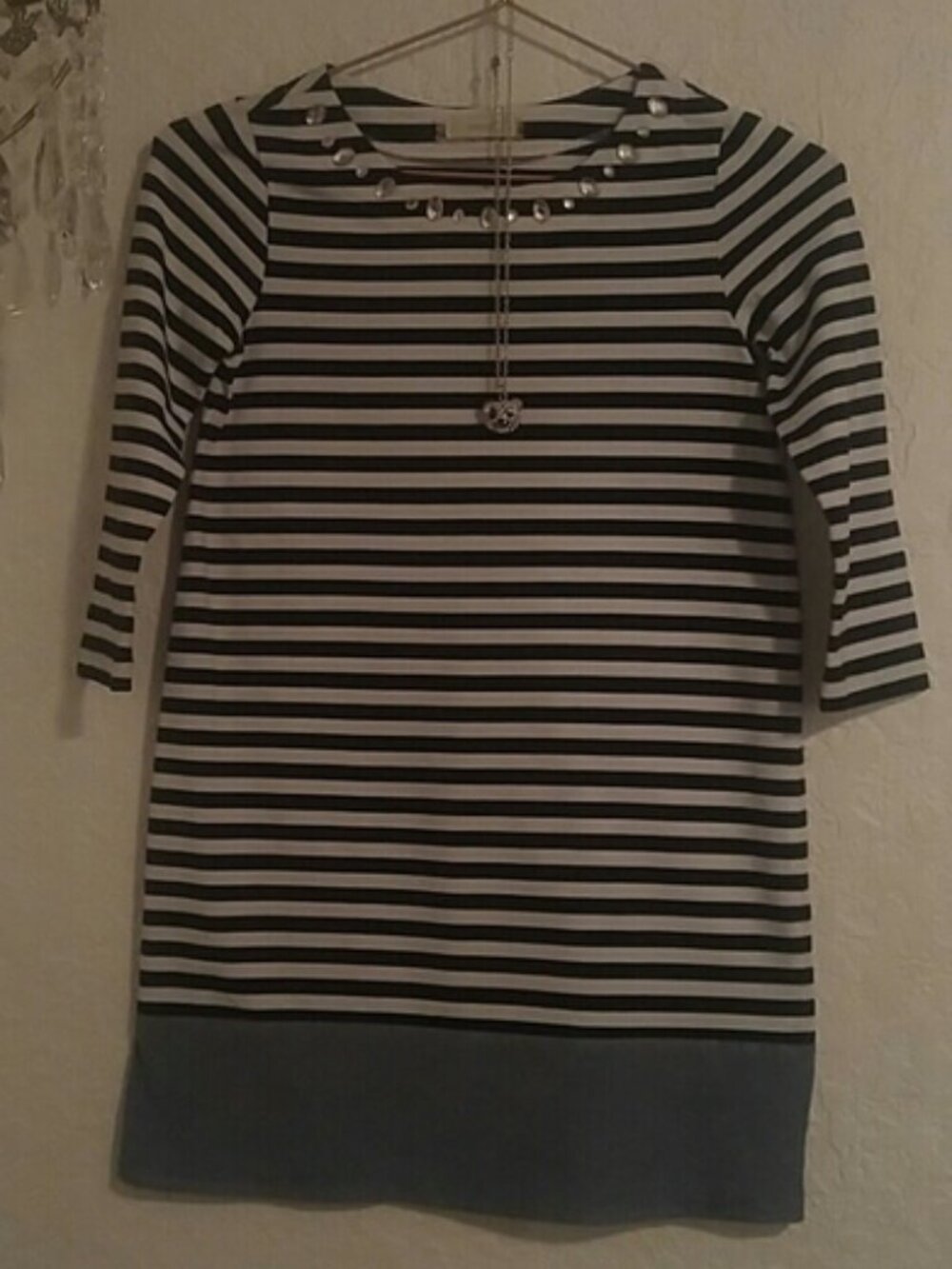 Soprano SZ M Cotton & Spandex Dress with Rhinestone Collar